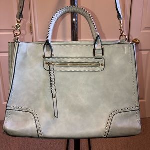 Gray Braid Detail Purse crossbody or shoulder bag